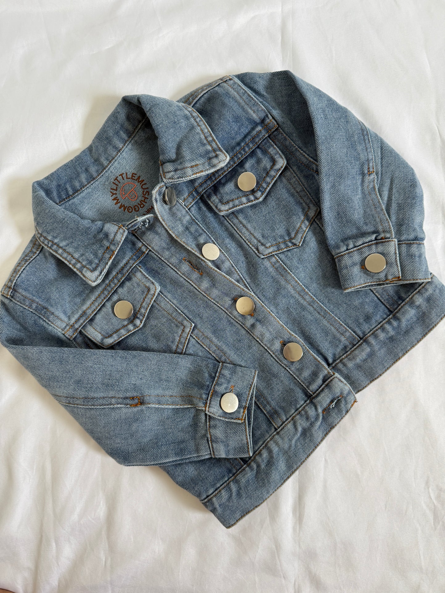 Matching Mama + Baby Hand-Embroidered Denim Jacket Set