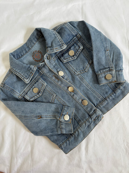 Matching Mama + Baby Hand-Embroidered Denim Jacket Set