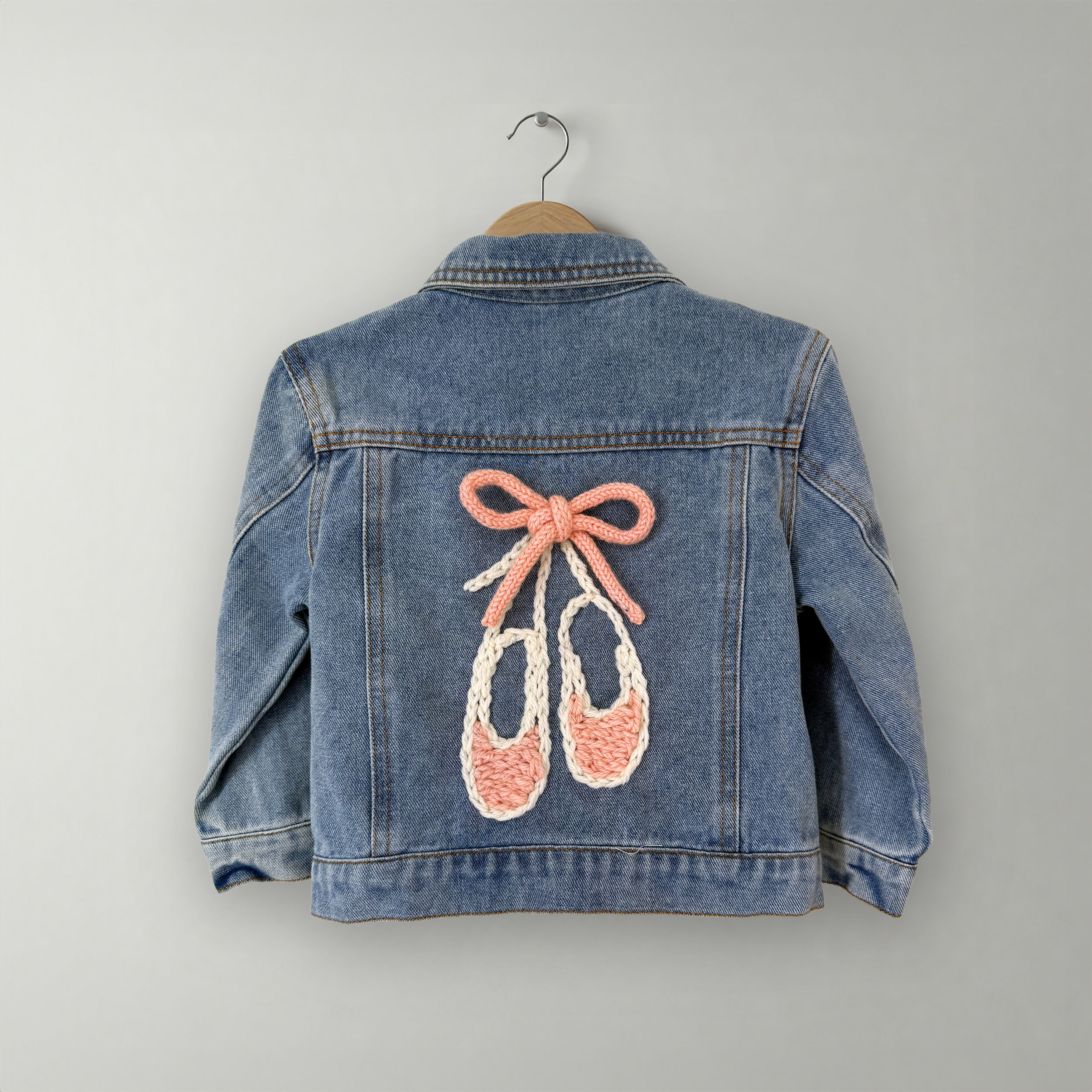 Personalised Ballerina Denim Jacket- 6 Months to 3 Years | Hand Embroidered